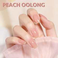 GAOY Jelly Nude Peach with top coat for a shimmering jelly finish