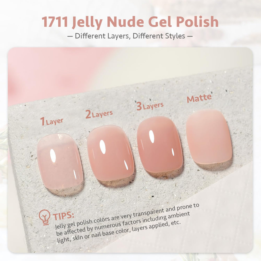 GAOY Jelly Nude Peach translucent layering creates a soft color depth