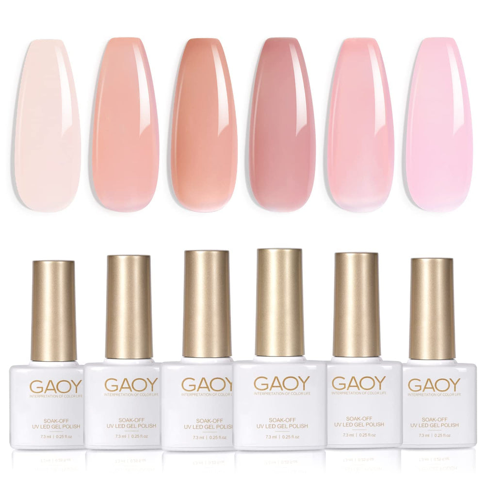 GAOY Jelly Nude Pink esmalte gel traslucido en capas para acabado natural
