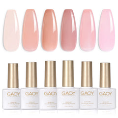 GAOY Jelly Nude Pink esmalte gel traslucido en capas para acabado natural