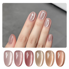 GAOY Jelly Pink Silver Cat Eye con imán para crear patrones brillantes en uñas.