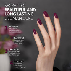 GAOY Jelly Purple Gel Nail Polish brush stroke demonstrates smooth application.