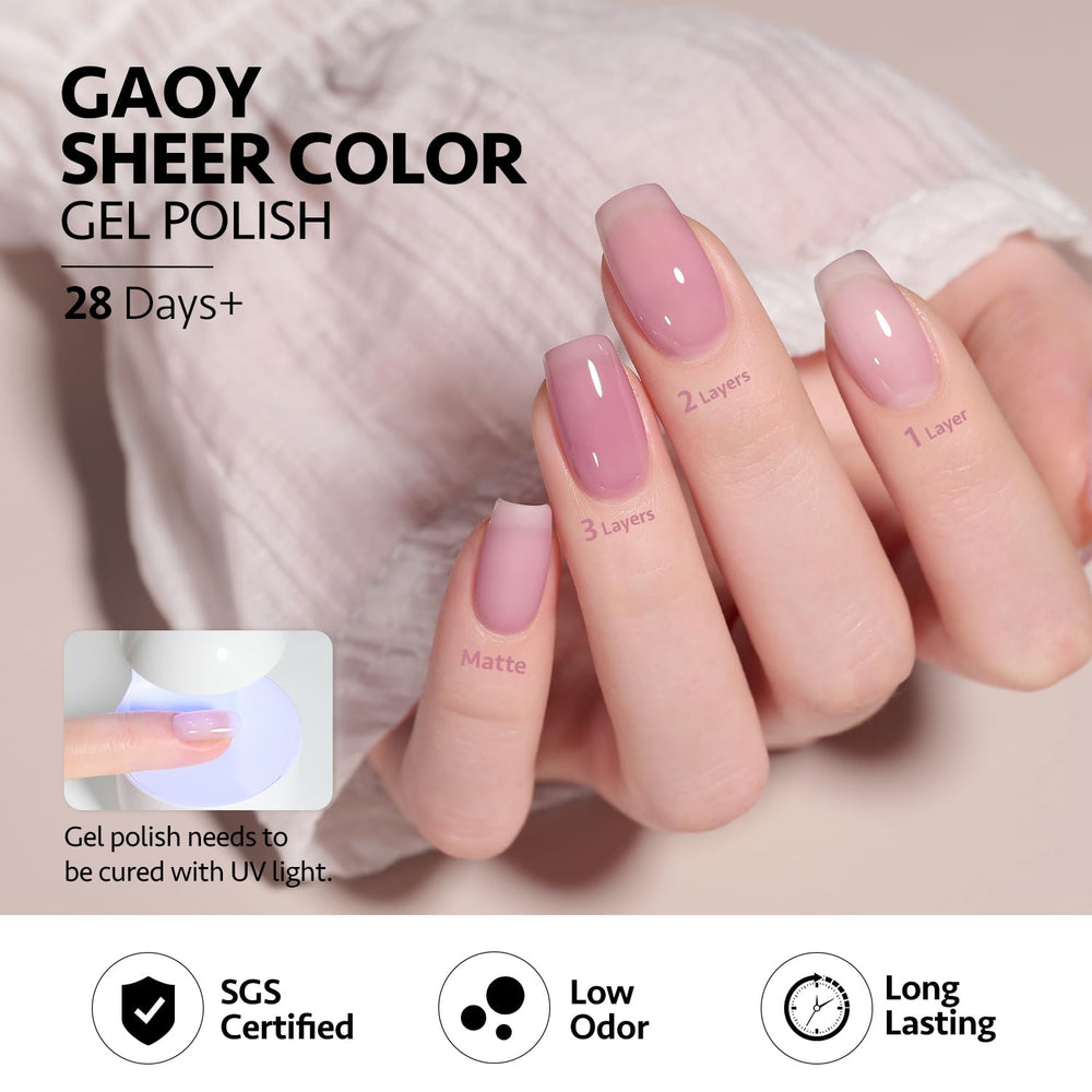 GAOY Jelly Púrpura gel, acabado duradero de hasta 4 semanas