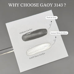 GAOY Jelly Silver Cat Eye acabado translúcido reflectante que añade profundidad a la manicura