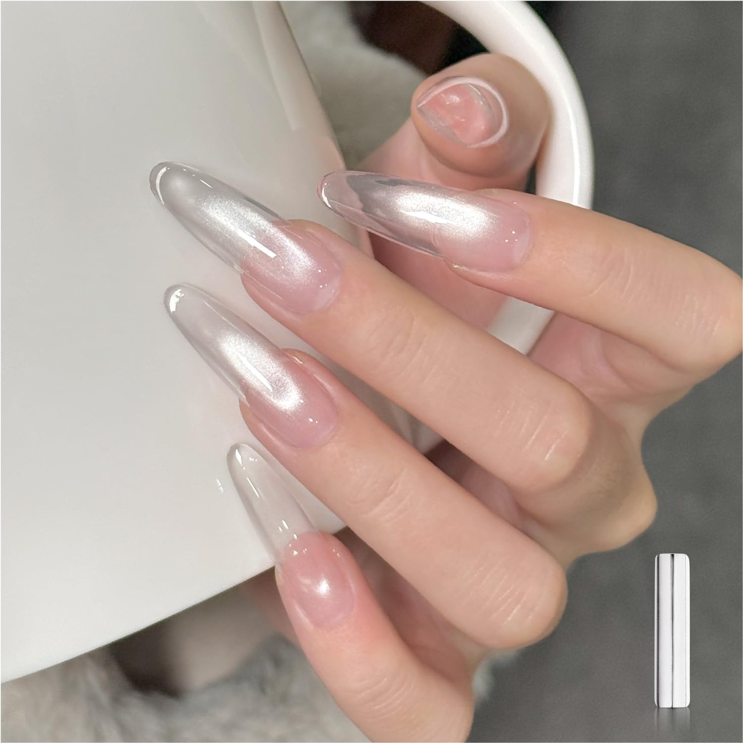 GAOY Jelly Silver Cat Eye brillo cat-eye para uñas con curado rápido y resultado impactante