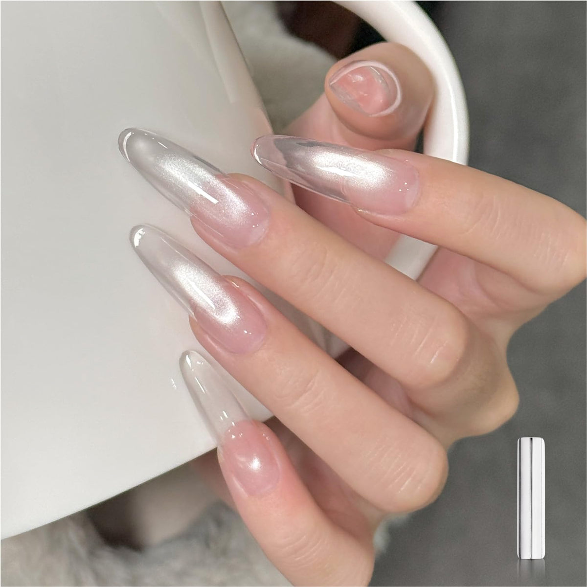 GAOY Jelly Silver Cat Eye brillo cat-eye para uñas con curado rápido y resultado impactante