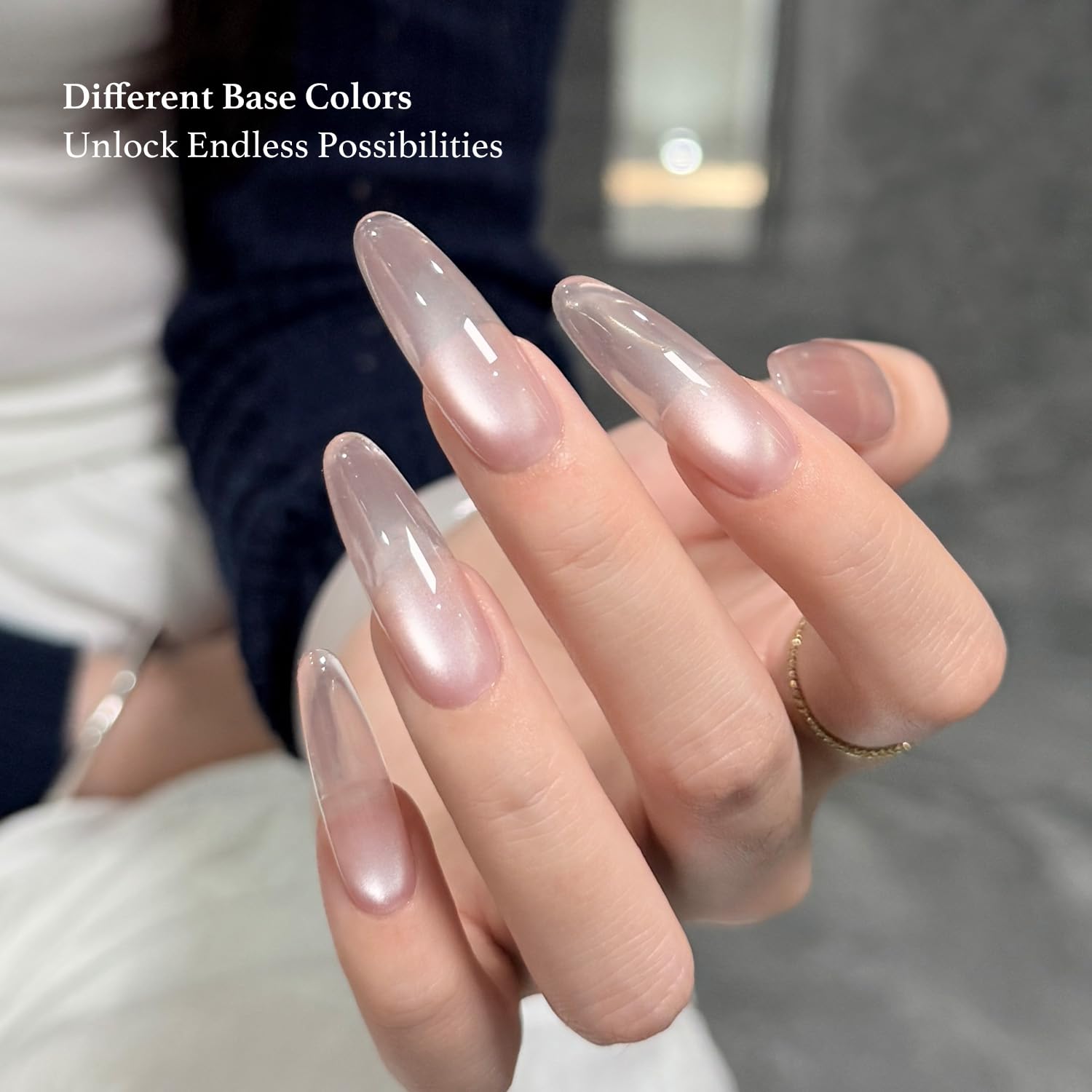 GAOY Jelly Silver Cat Eye curado con luz ultravioleta 60 segundos para secado uniforme