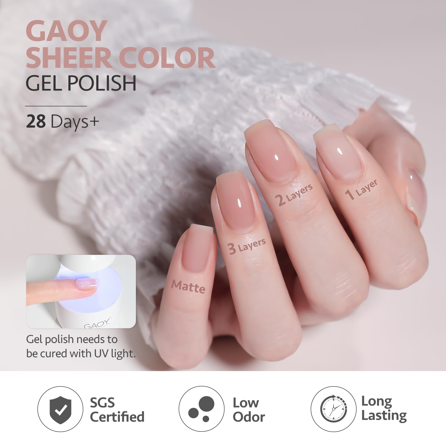 GAOY Jelly UV Gel Nail Polish Neutro Claro: cobertura fresca para manicura rápida