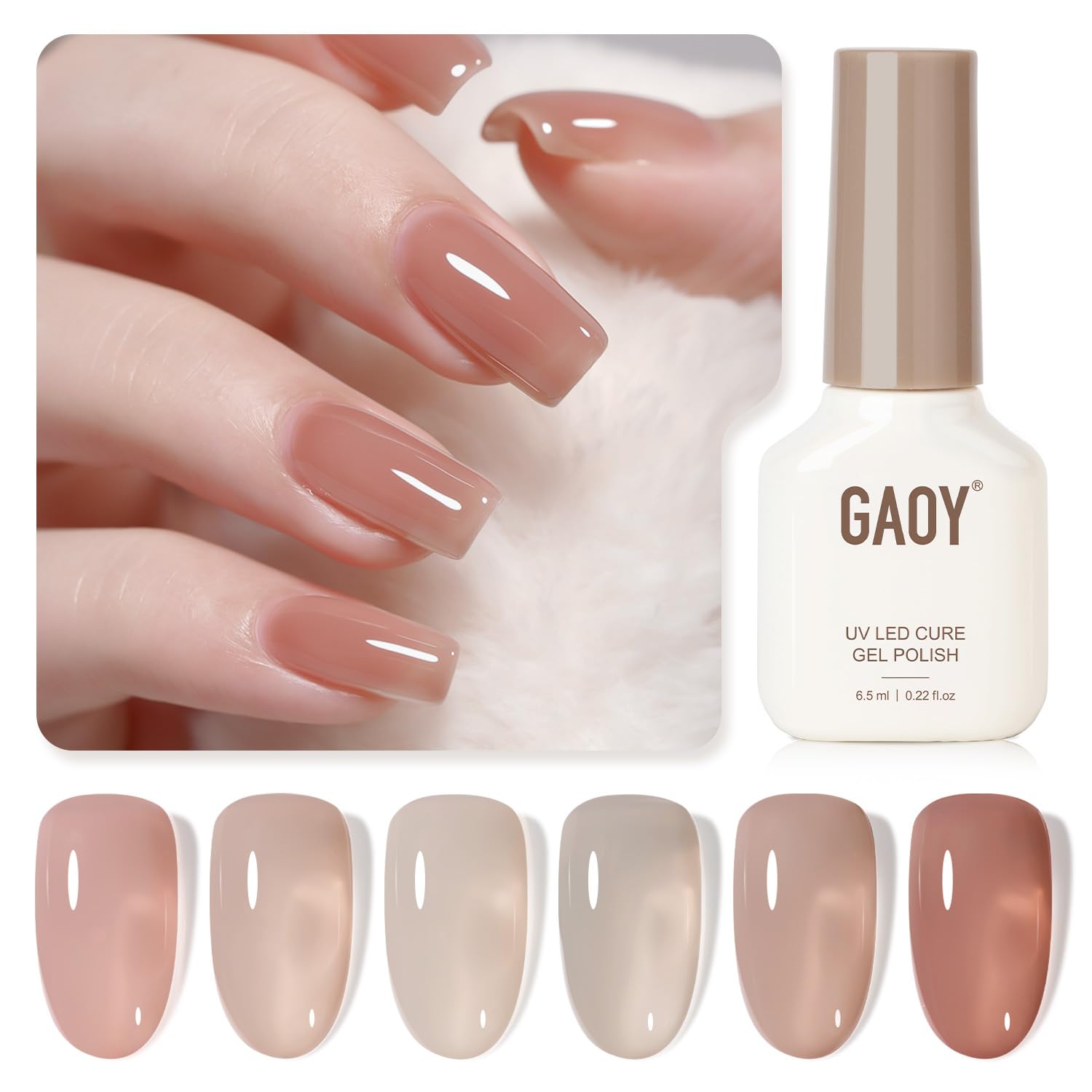 GAOY Jelly UV Gel Nail Polish Rosa Transparente: brillo suave para manicura en casa