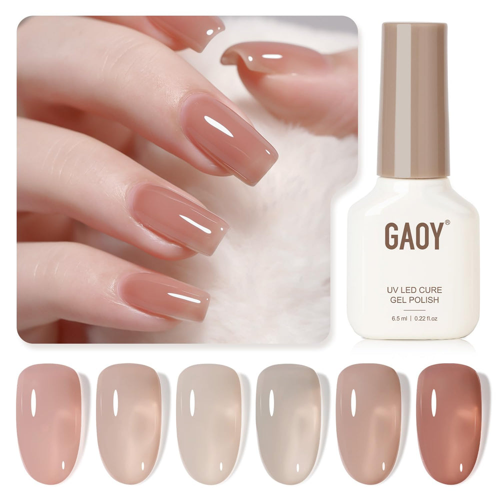 GAOY Jelly UV Gel Nail Polish Rosa Transparente: brillo suave para manicura en casa