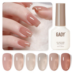 GAOY Jelly UV Gel Nail Polish Rosa Transparente: brillo suave para manicura en casa