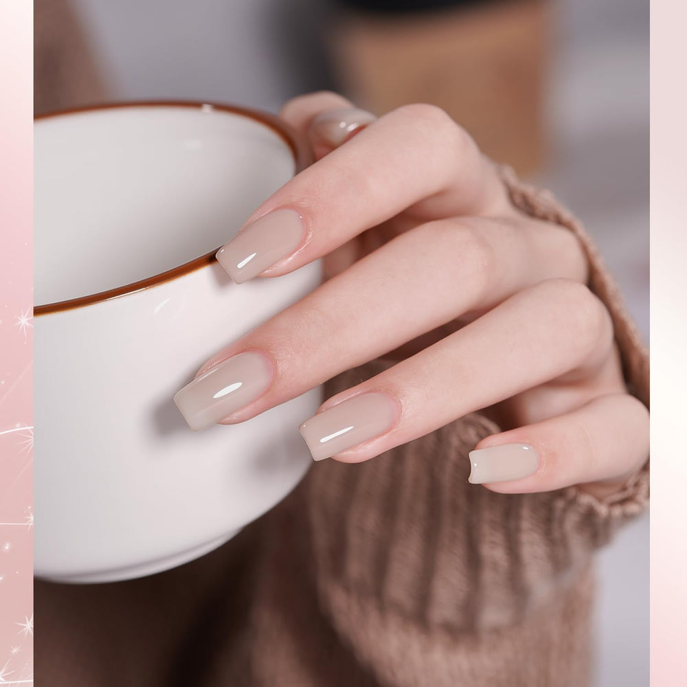 GAOY Jelly UV Gel Nail Polish Rosado Nacarado: tono suave para uñas naturales