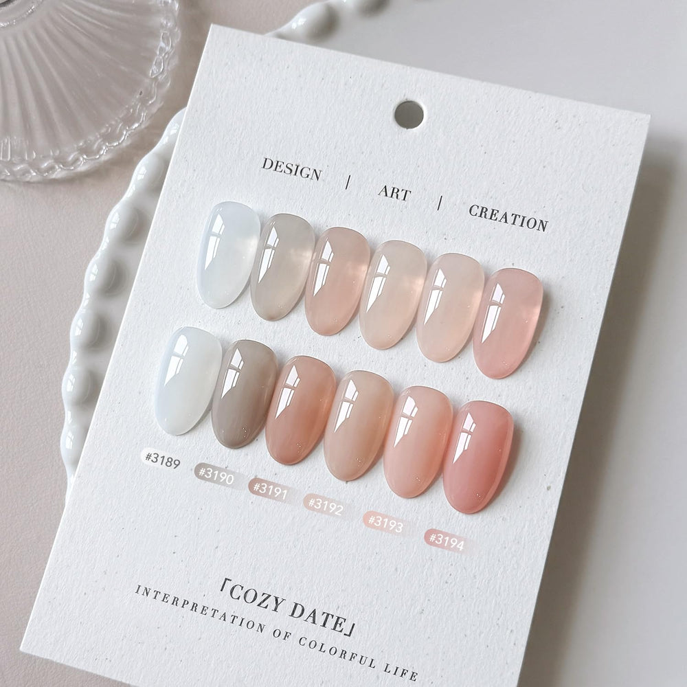 GAOY at-home nail art setup with jelly white pink polish for DIY nails