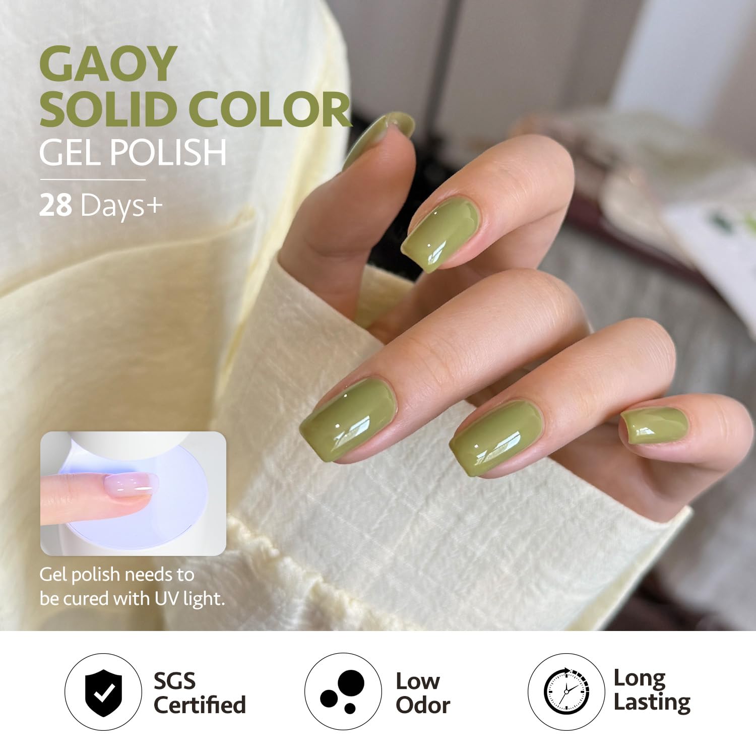 GAOY kit esmalte gel jade-menta-musgo, colores combinables para manicura.