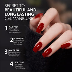 GAOY laca gel bordo: color intenso para manicura en casa.