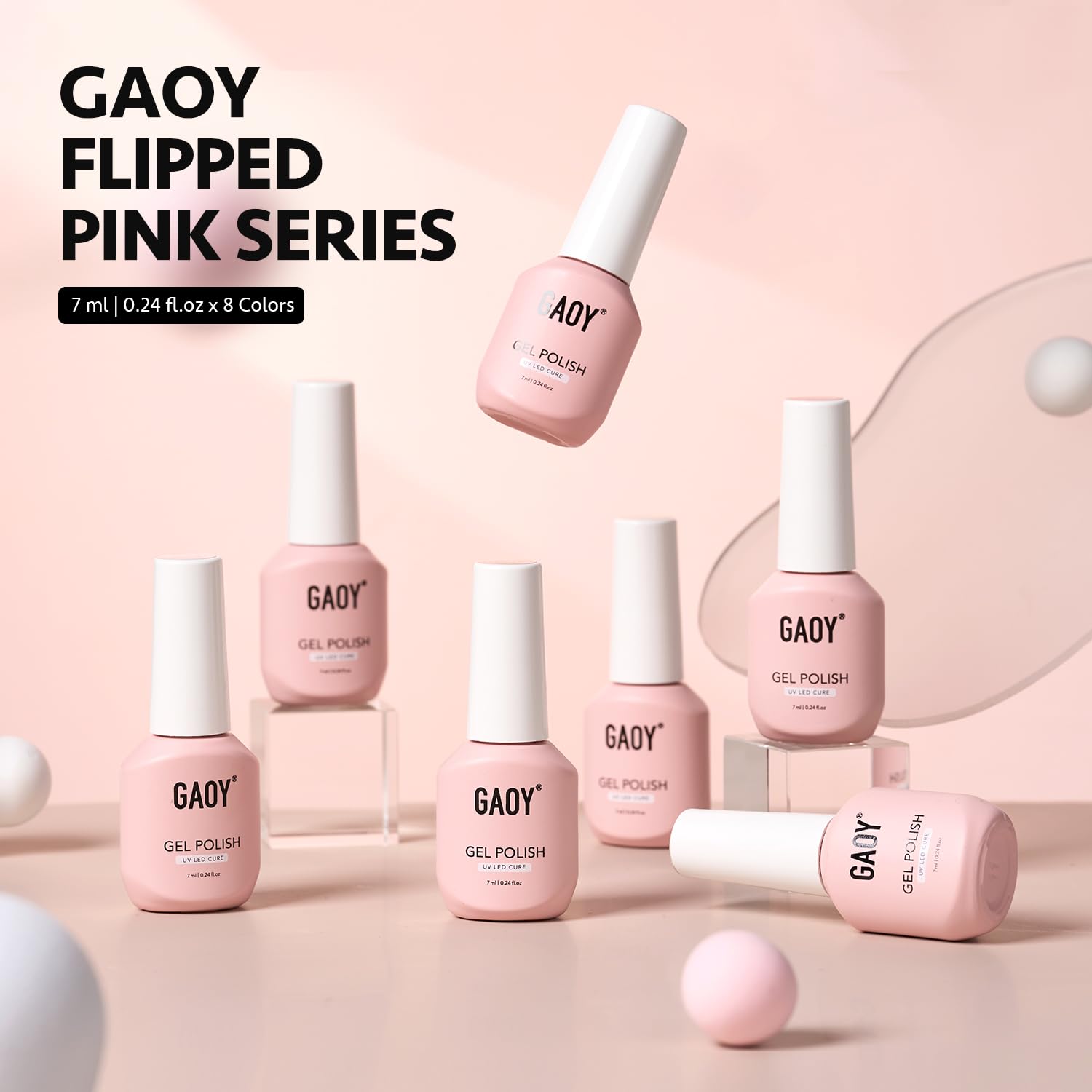 GAOY conjunto incluye 8 esmaltes gel de 7 ml para uso en casa.