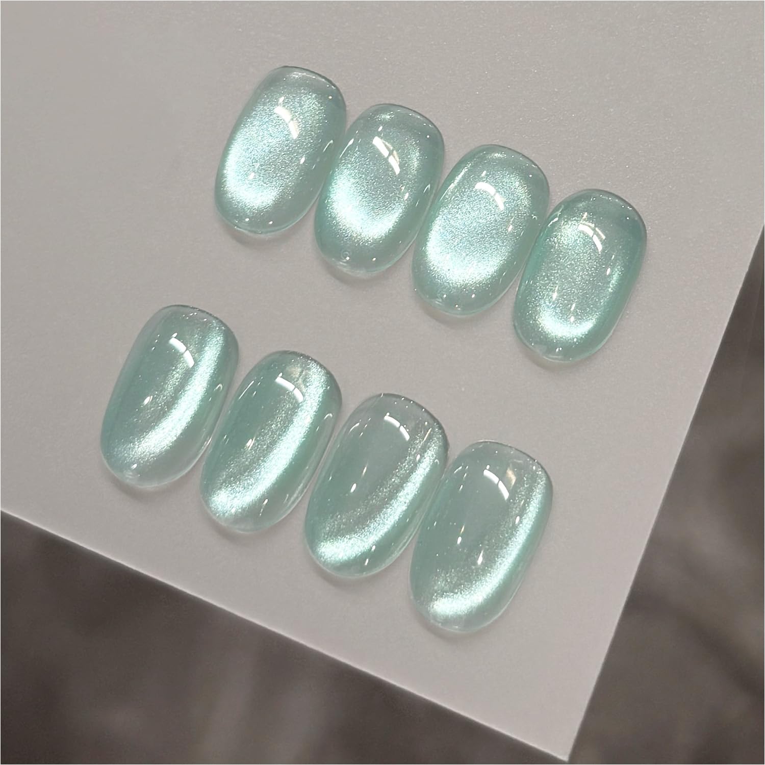 GAOY laca gel ojos-gato azul luna-piscina, brillo holográfico para uñas.