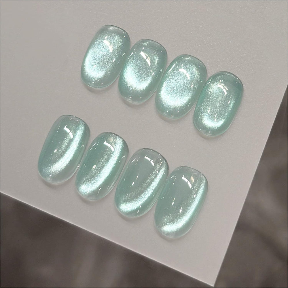 GAOY laca gel ojos-gato azul luna-piscina, brillo holográfico para uñas.