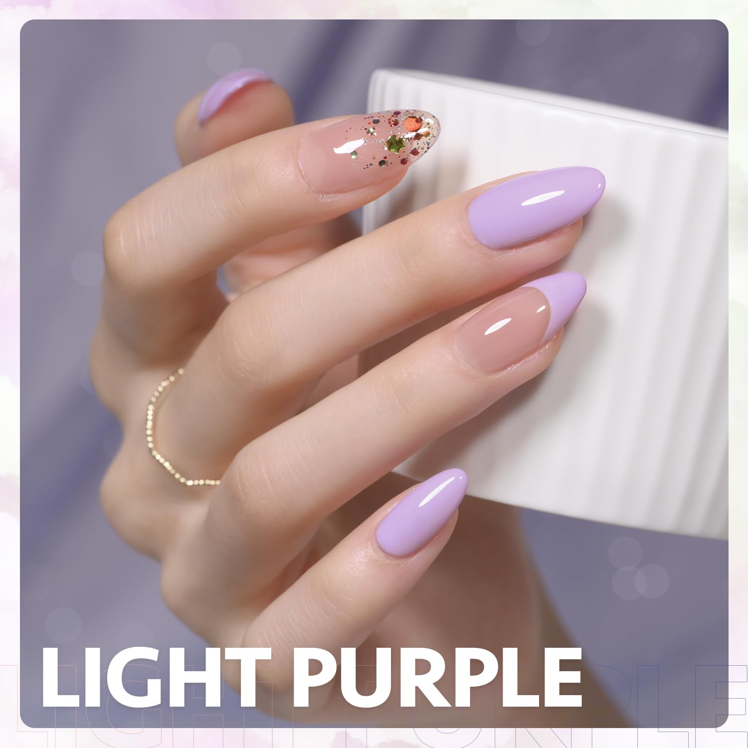 GAOY macaron 1648 light purple swatch on a nail wheel