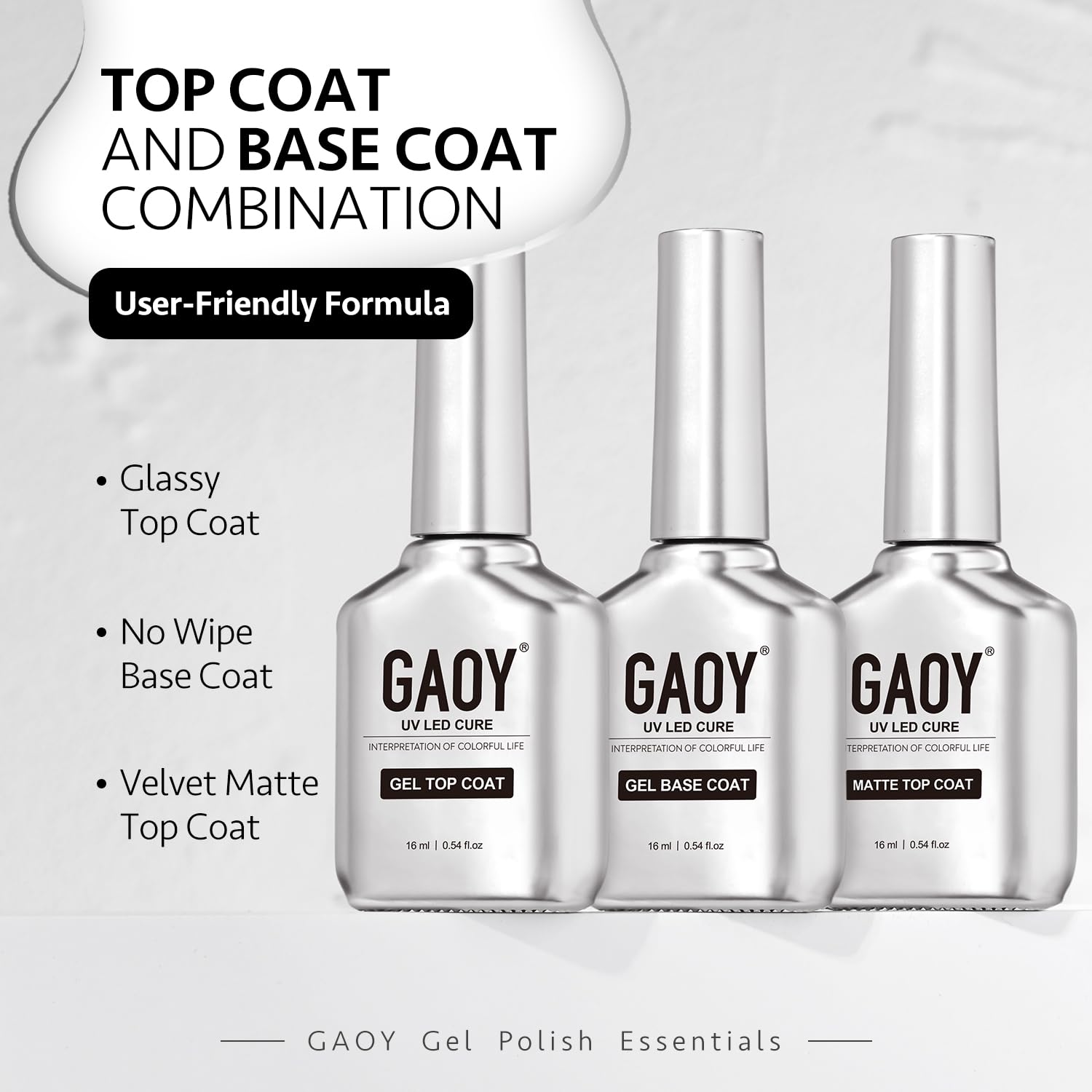 GAOY manicura-uv-16ml: uso con lámpara UV para un acabado profesional.