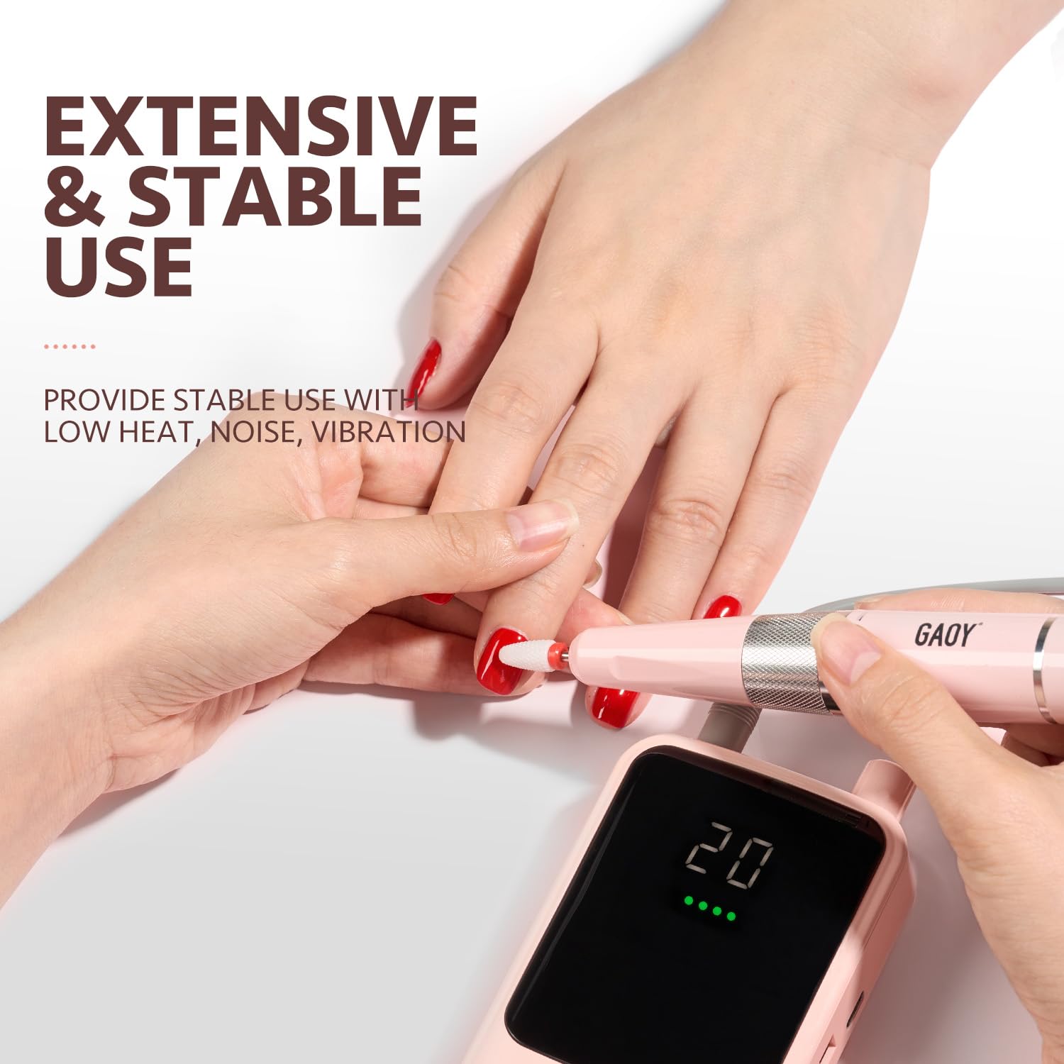GAOY manicure-pedicure use with drill for shaping and polishing acrylic and gel nails