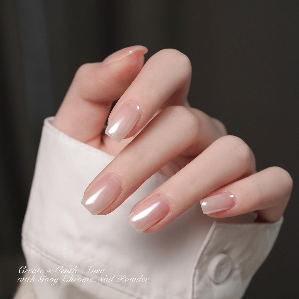 GAOY Mermaid Aurora Nail Art powder creates mermaid-inspired shimmer for creative manicures.