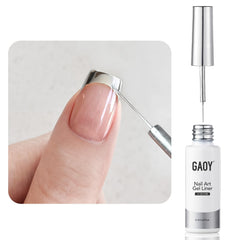 GAOY metallic-silver gel nail liner swatch with chrome mirror finish for bold accents.