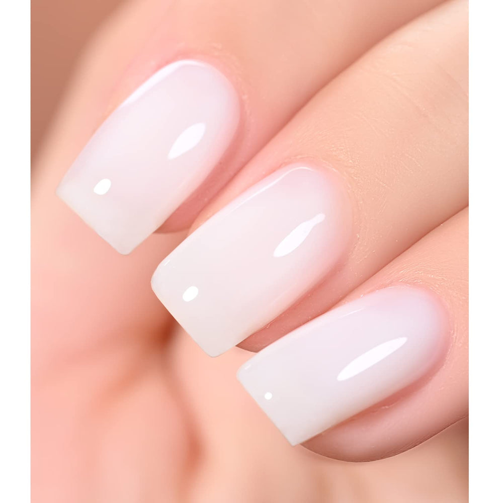 GAOY Milky White Jelly Nude, arte de uñas con seis colores translúcidos.