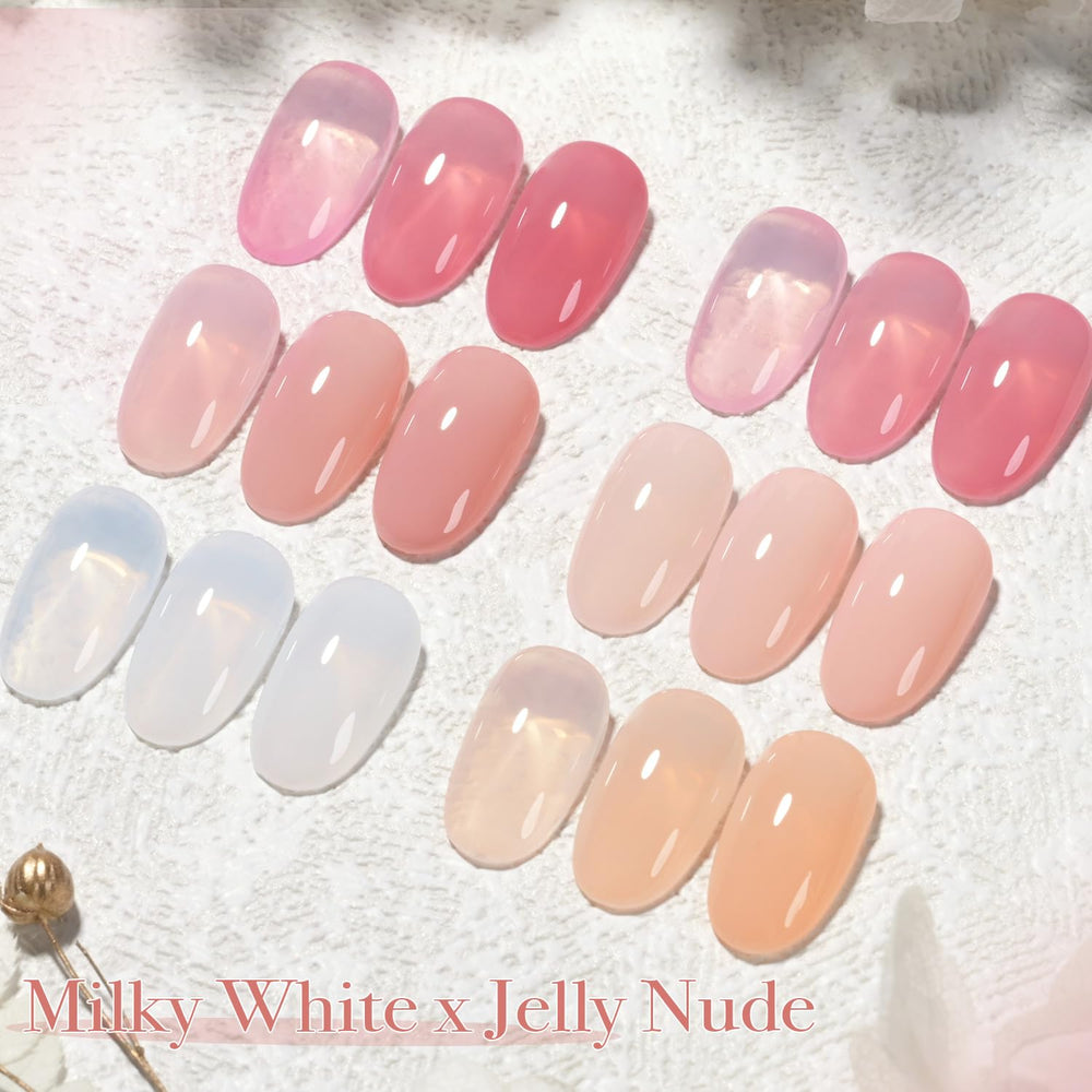GAOY Milky White Jelly Nude, fórmula con olor reducido y menor toxicidad.