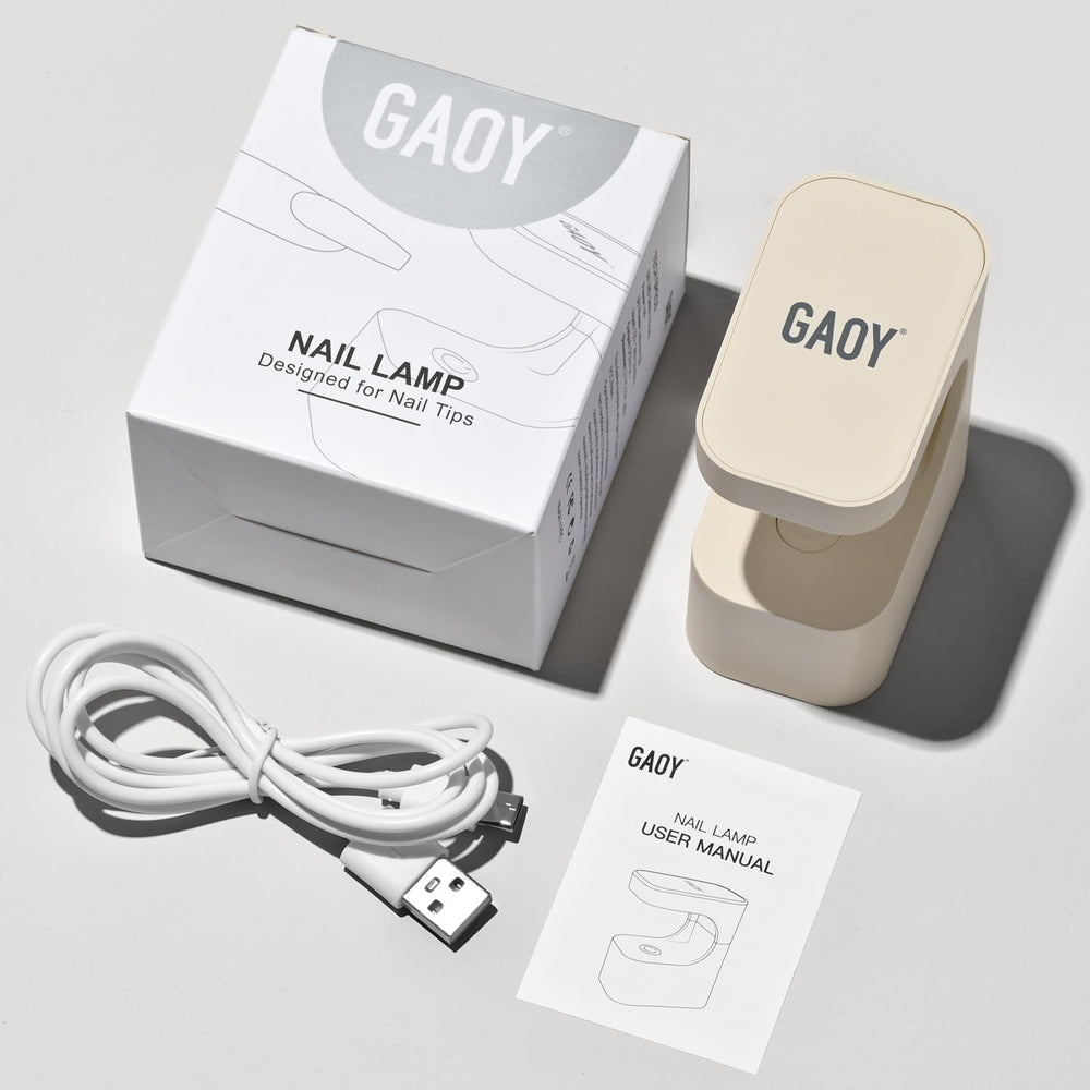 GAOY travel-friendly nail lamp, USB powered for easy use.