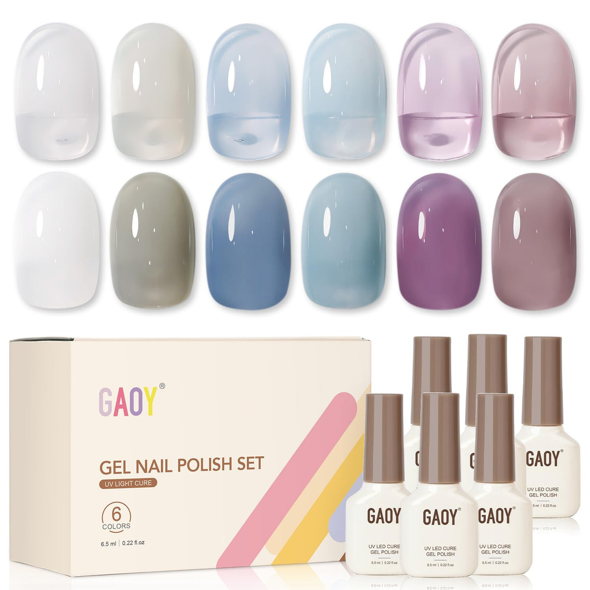 GAOY Mizzle Gel blanco lechoso, acabado suave para uñas translúcidas