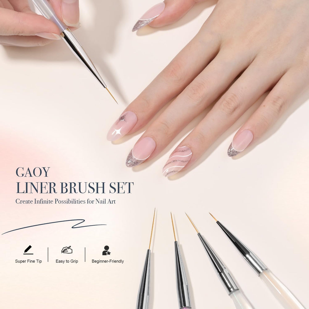 GAOY nail art liner brush 11mm for smooth, fine line work