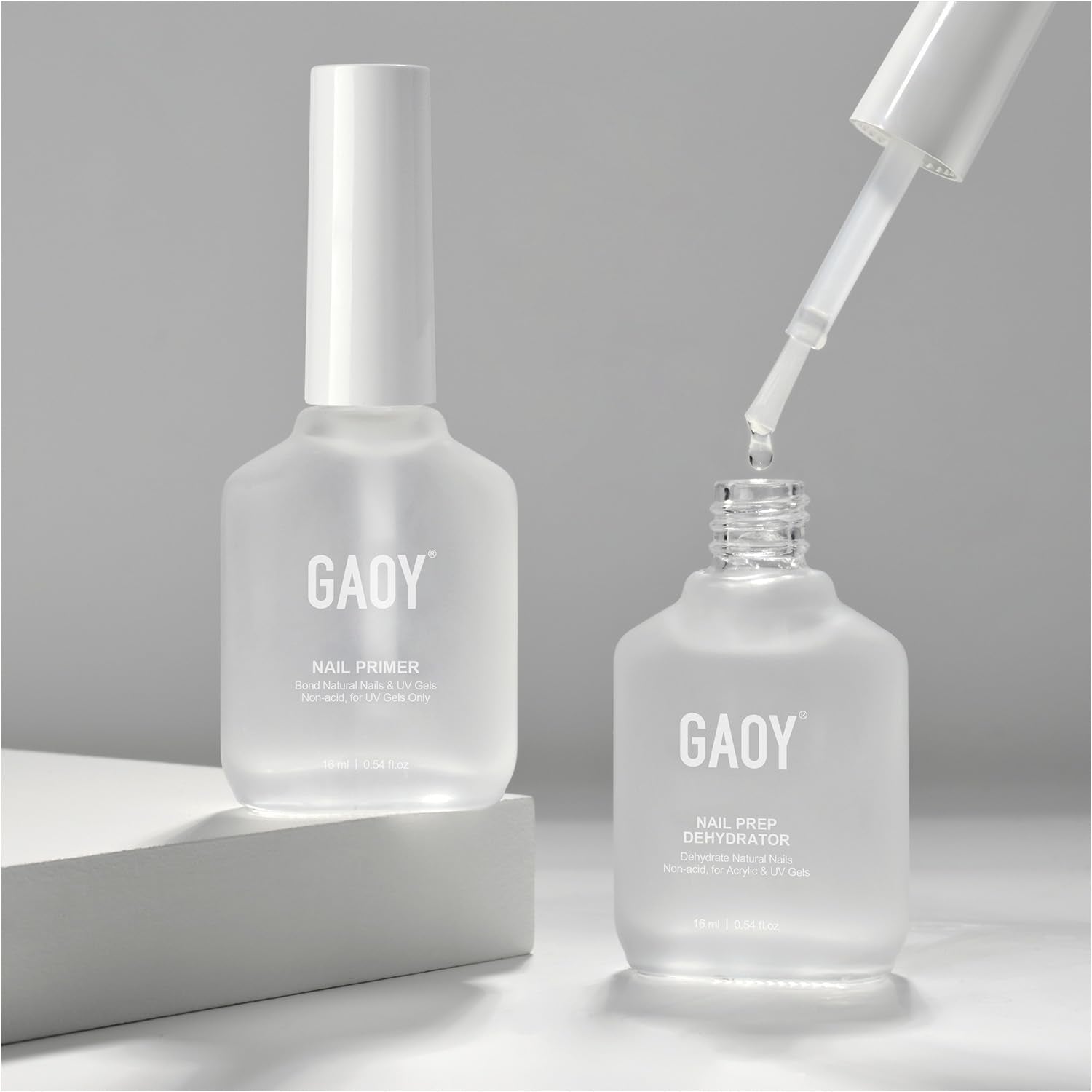 GAOY nail dehydrator bottle closeup helps prep by removing oils.