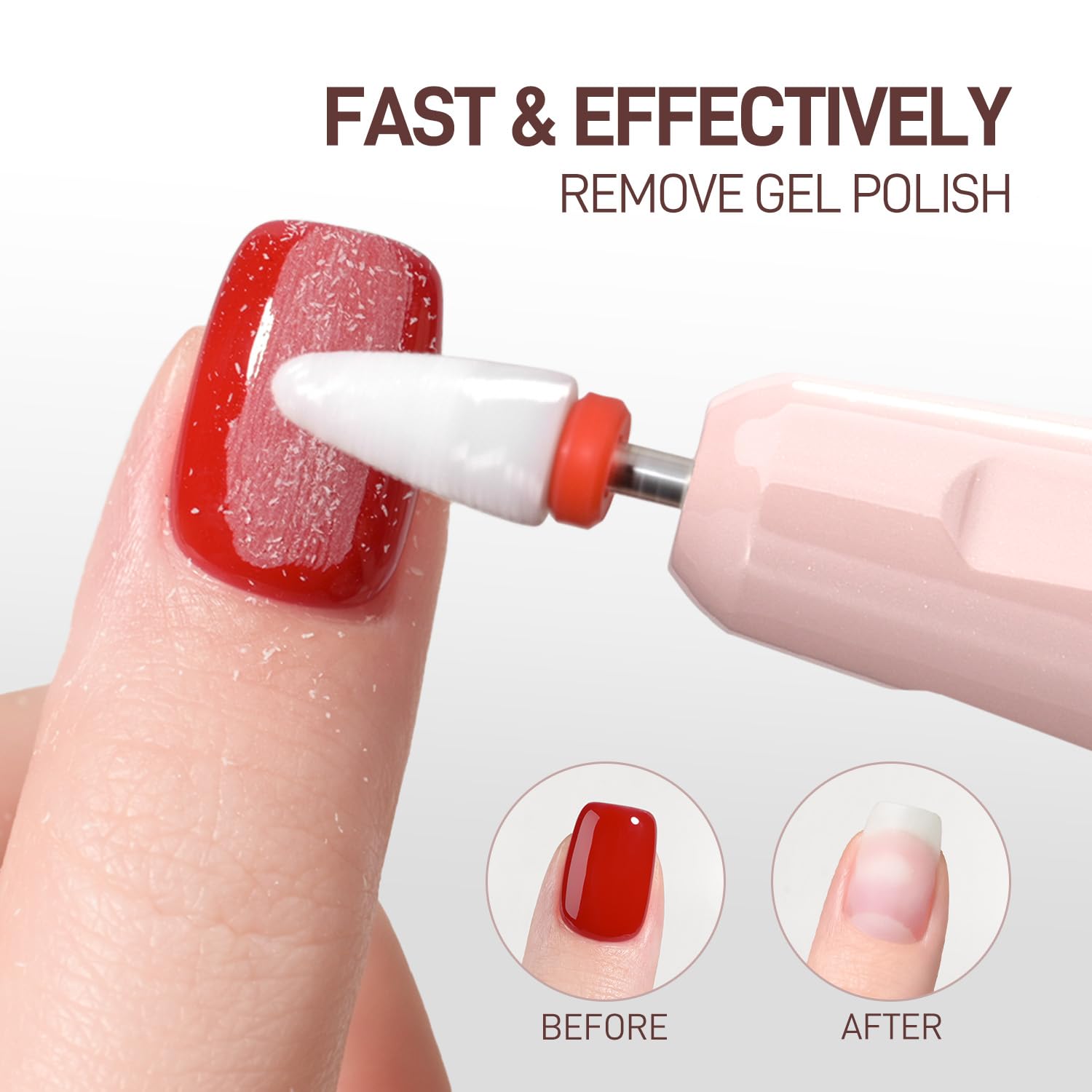 GAOY nail drill LED display shows RPM and battery status for easy control