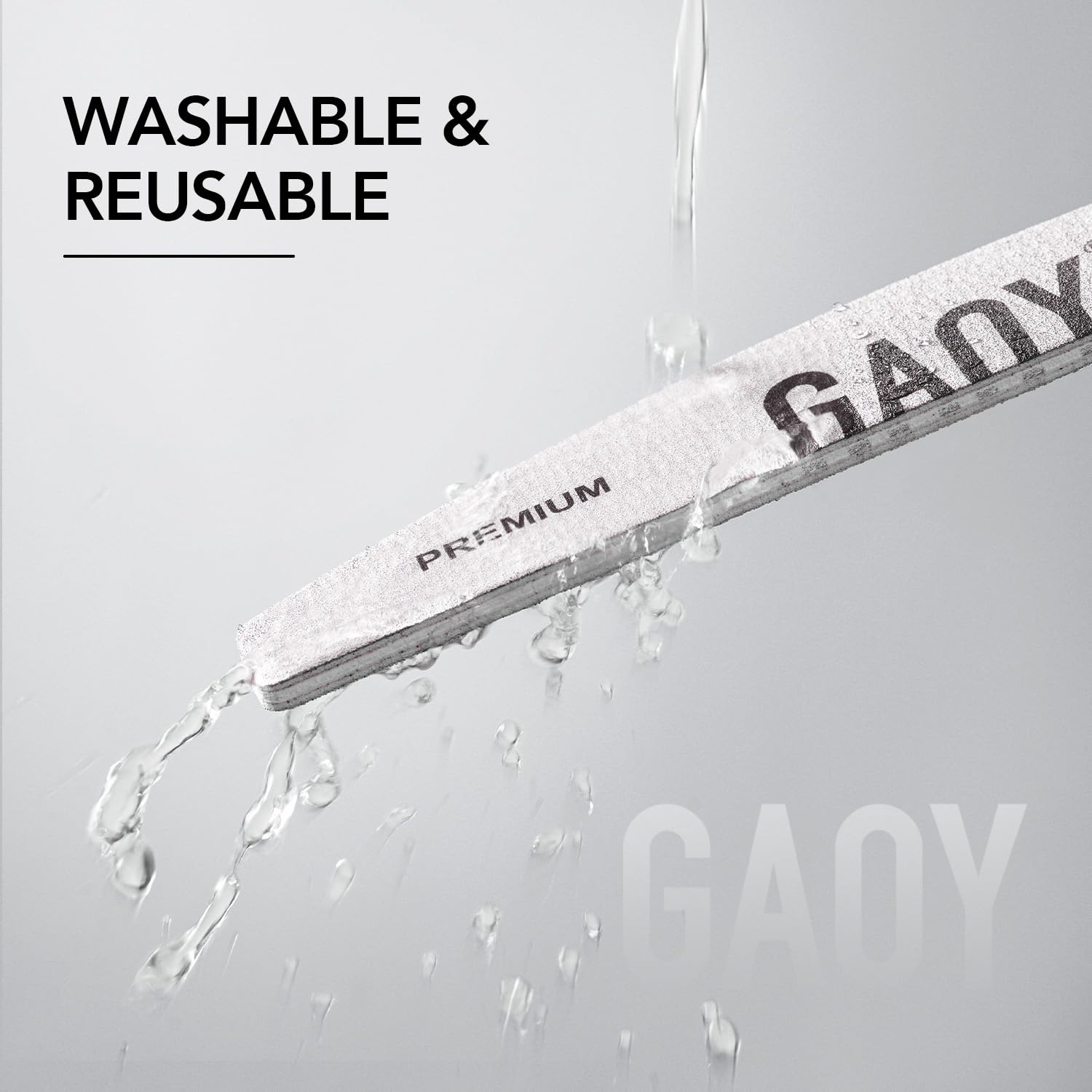 GAOY nail file aids gel polish removal with gentle, controlled shaping