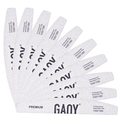 GAOY nail file half-moon 100/180 grit for precise shaping and smooth edges