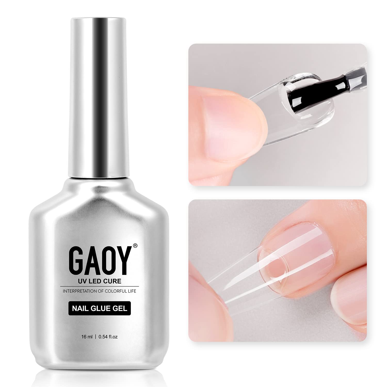 GAOY Nail Glue Gel bottle ready for at-home nail extensions.
