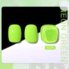 Close-up of GAOY gel polish brush applying neon green color