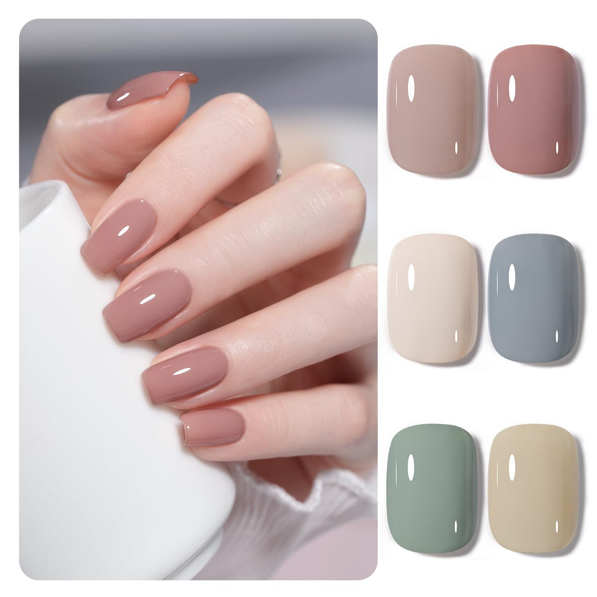GAOY Neutral gel nail polish set: botellas de color para manicura duradera y brillante.
