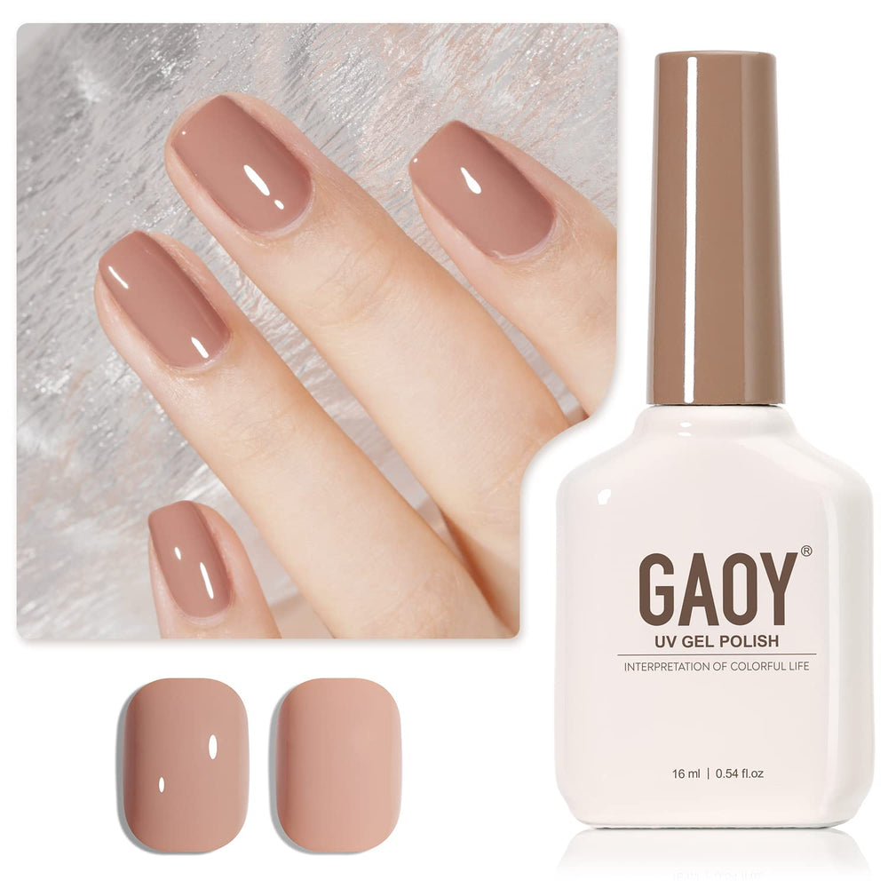 GAOY Nude Brown Gel Nail Polish bottle ready for a durable at-home manicure.