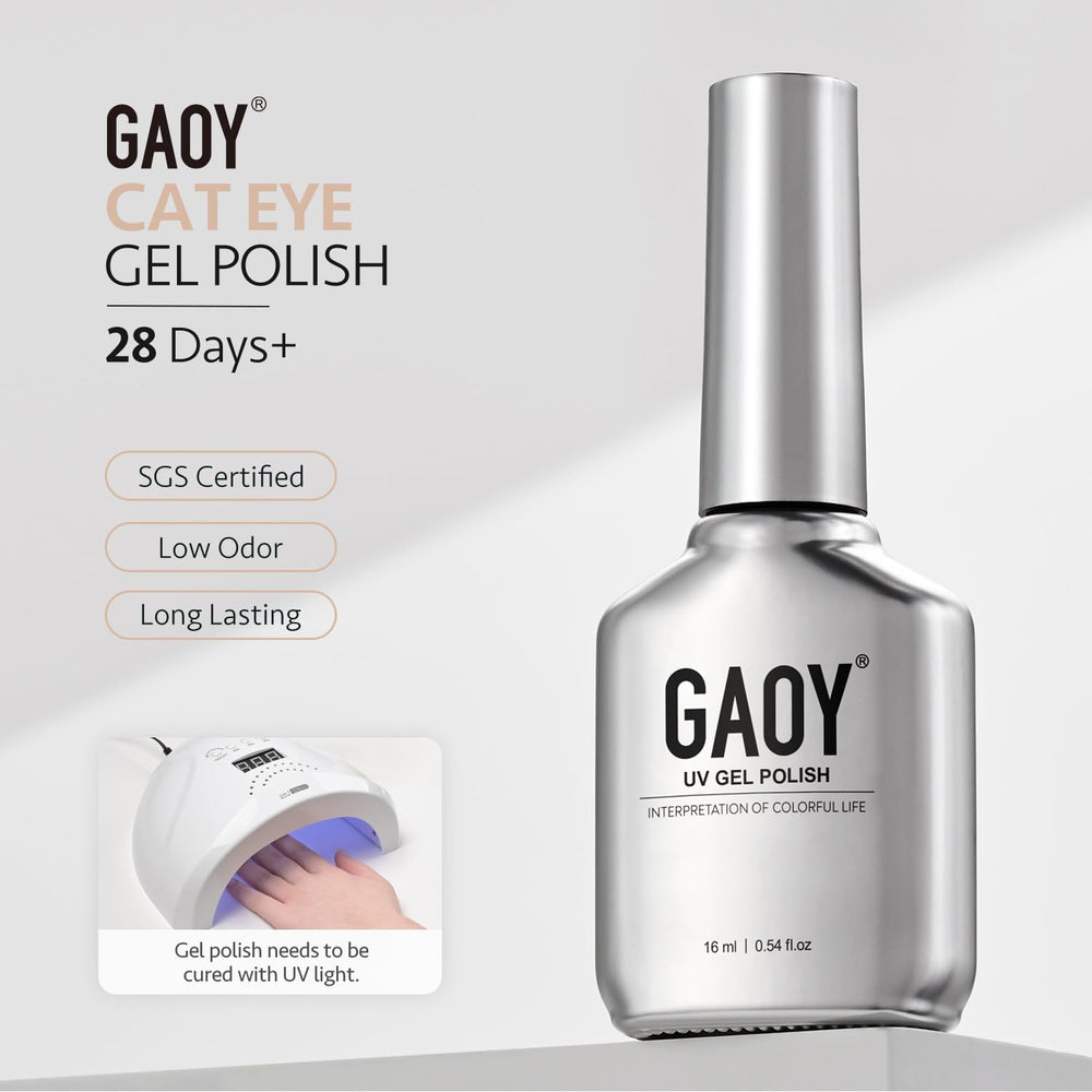 GAOY Nude Glassy Cat Eye envase de 16 ml con magneto incluido.