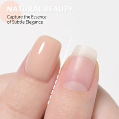 GAOY Nude Jelly Gel Nail Polish brush applying layer on nail.