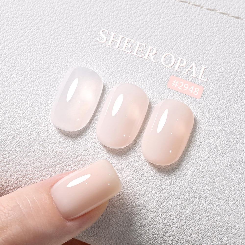 GAOY Nude Jelly Gel brush applicator shown for precise layer application
