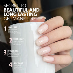 GAOY Nude Jelly Gel color swatches showing from sheer to opaque