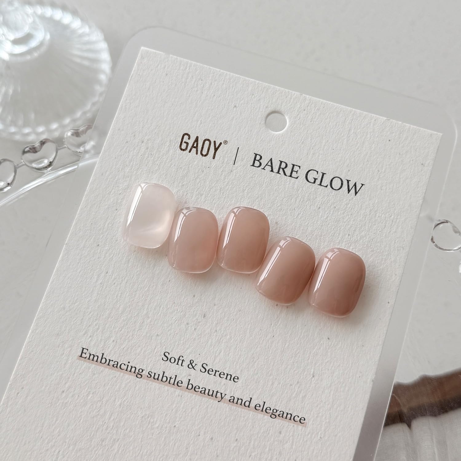 GAOY Nude Jelly Gel Nail Polish packaging with 16ml bottle and design details.