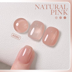 GAOY Nude Jelly Gel Polish bottle cap and label with chrome silver design