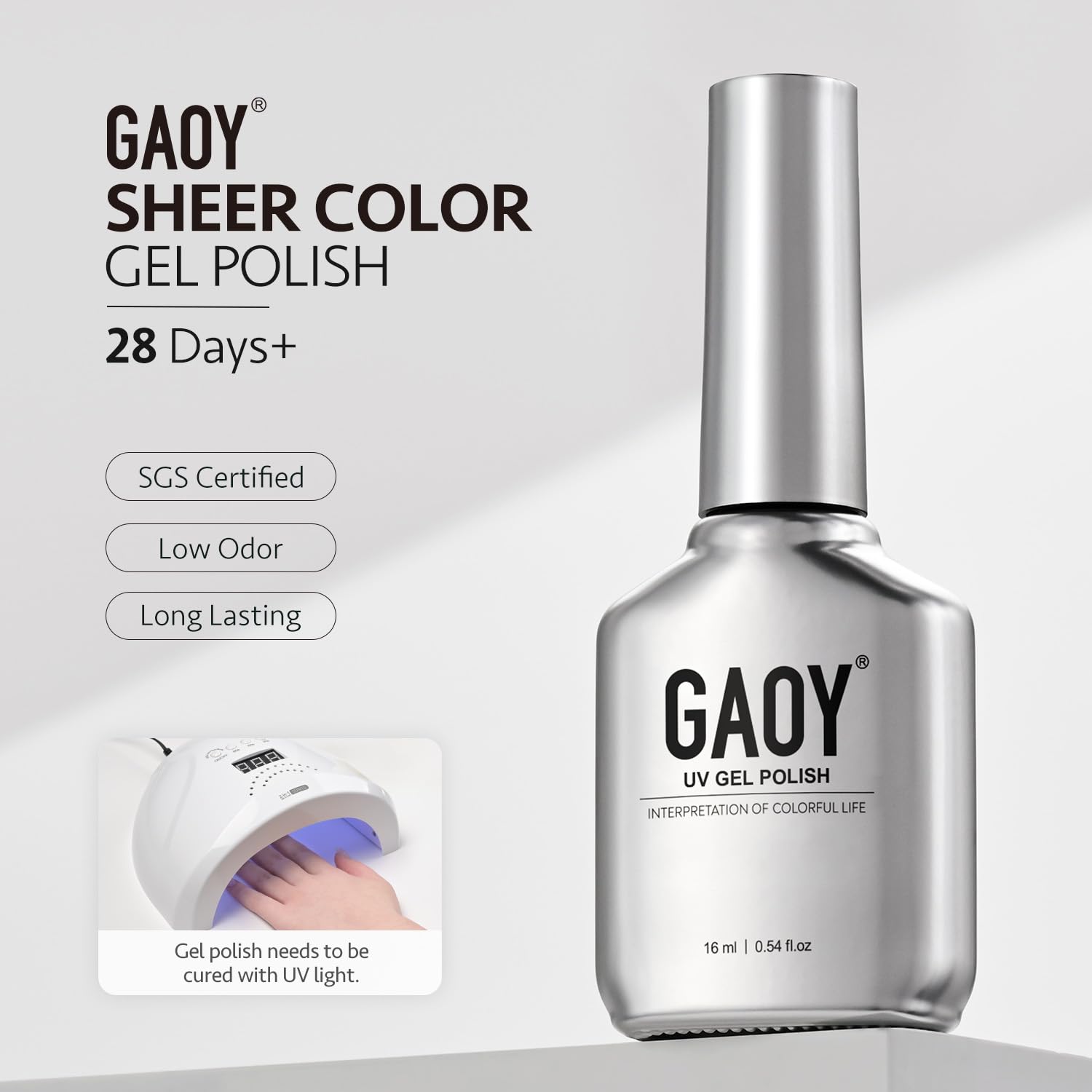 GAOY 16ml bottle with chrome design fits home nail art kit