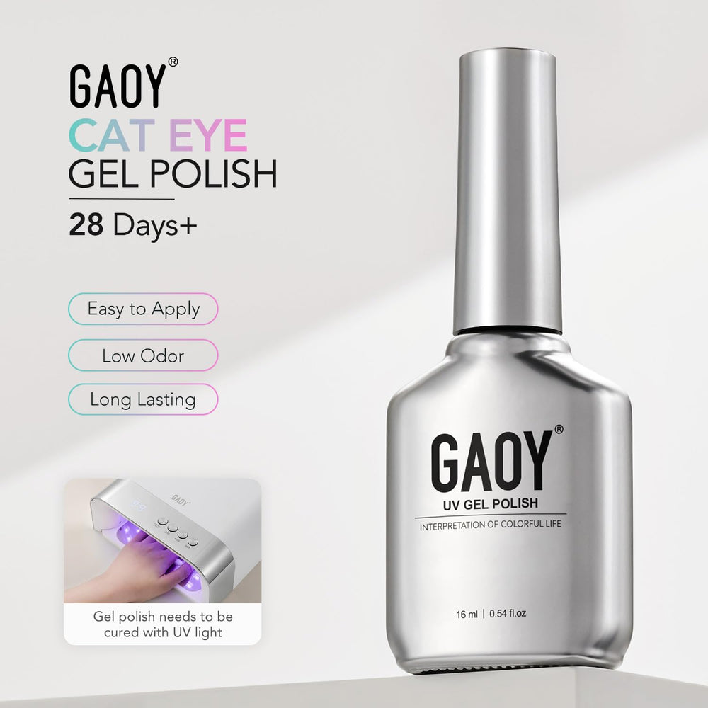 GAOY 16 ml bottle features a low-odor glittery formula and magnet.