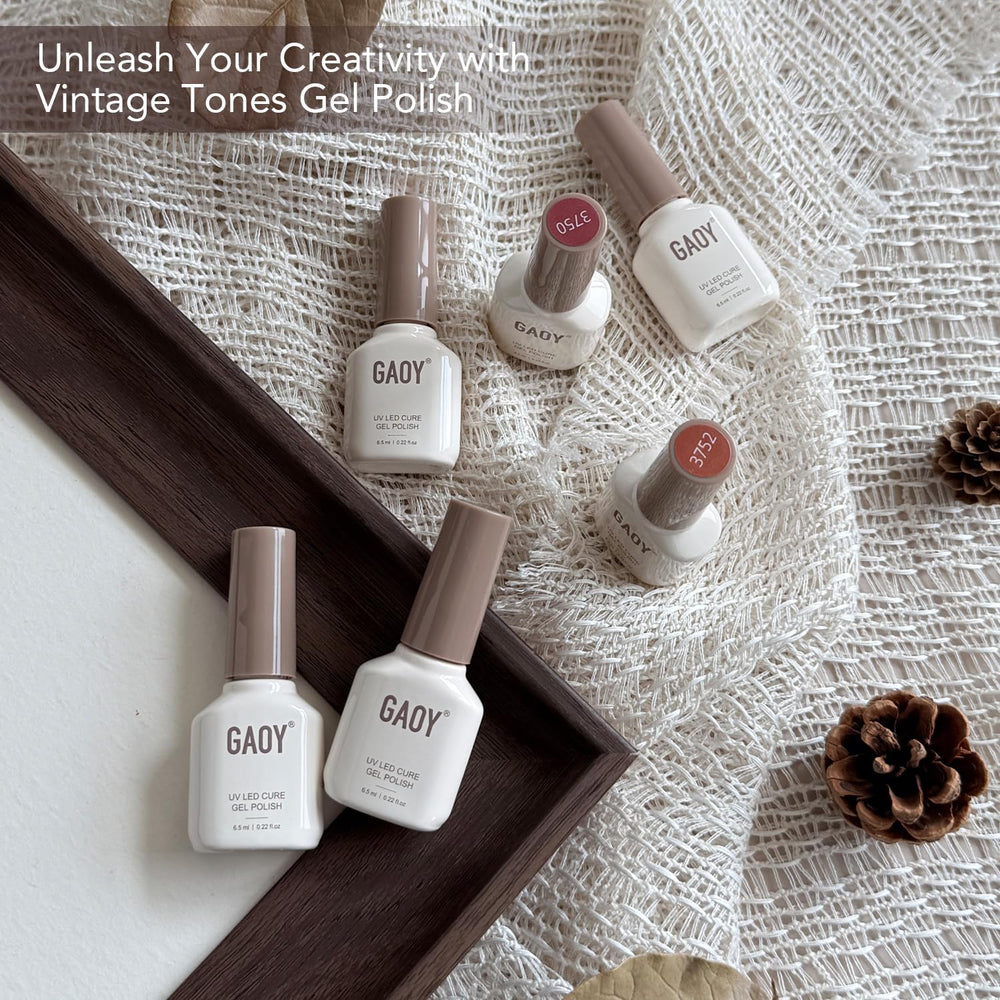 GAOY packaging of the 42-piece gel nail kit highlighting the manicure setup.
