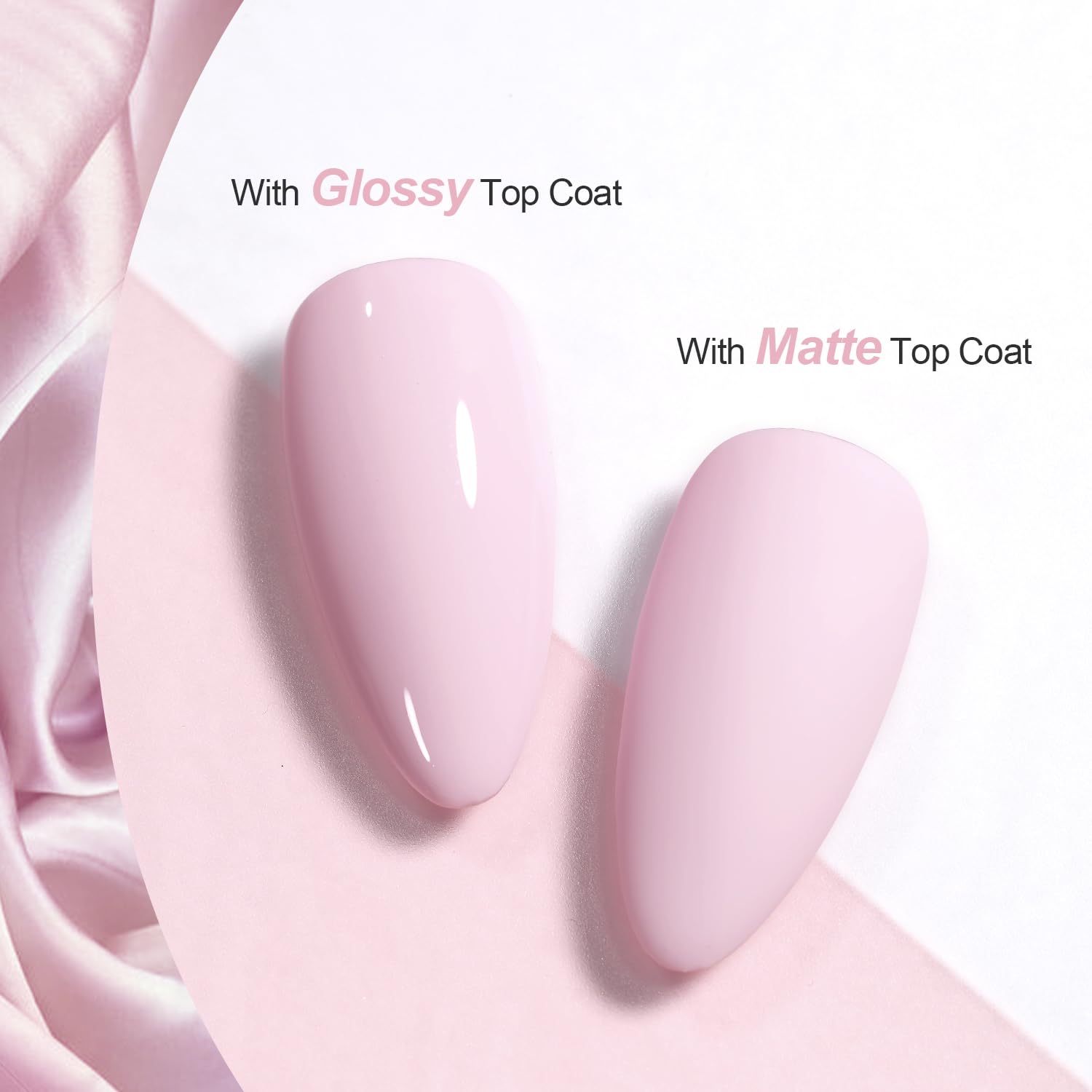 GAOY pastel gel polish brush stroke showing smooth coverage for flawless color